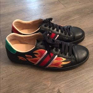 Gucci Ace Sneaker w/ Flames